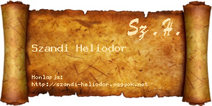 Szandi Heliodor névjegykártya